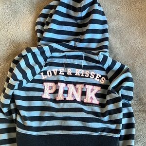 PINK vintage y2k cropped hoodie
